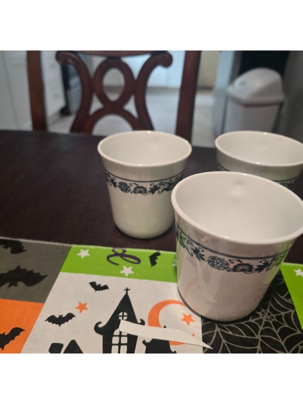 Corelle Blue Floral Coffee Mugs Set Of 3 Vintage Retro Design Durable Lightweigh